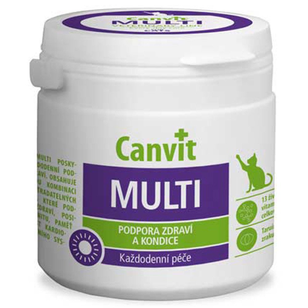 Вітамінна добавка Canvit Multi for Cats для поліпшення фізичної форми у котів, 100 г