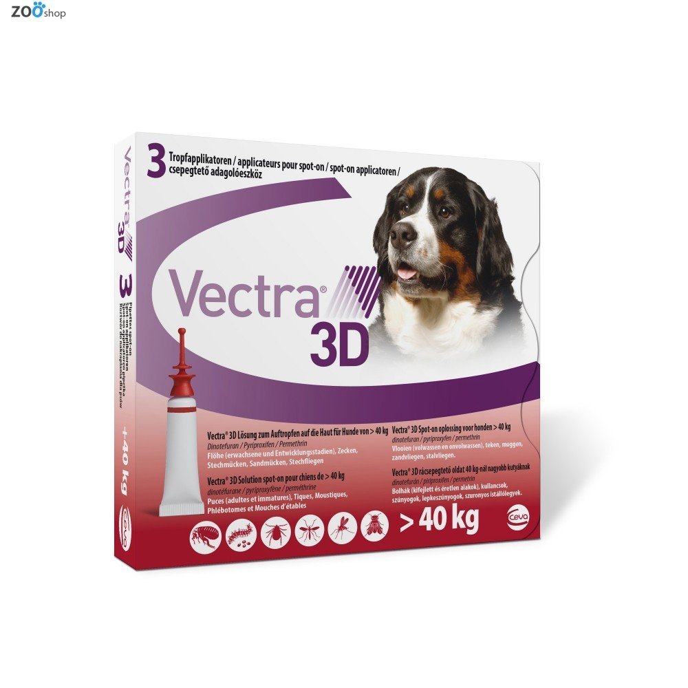 Vectra 3D (Вектра 3Д) краплі від бліх і кліщів для собак вагою 40,1-65 кг, піпетка