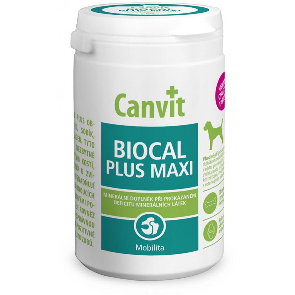 Вітамінна добавка Canvit Biocal Plus Maxi for Dogs для зміцнення імунної системи для собак, 500 г