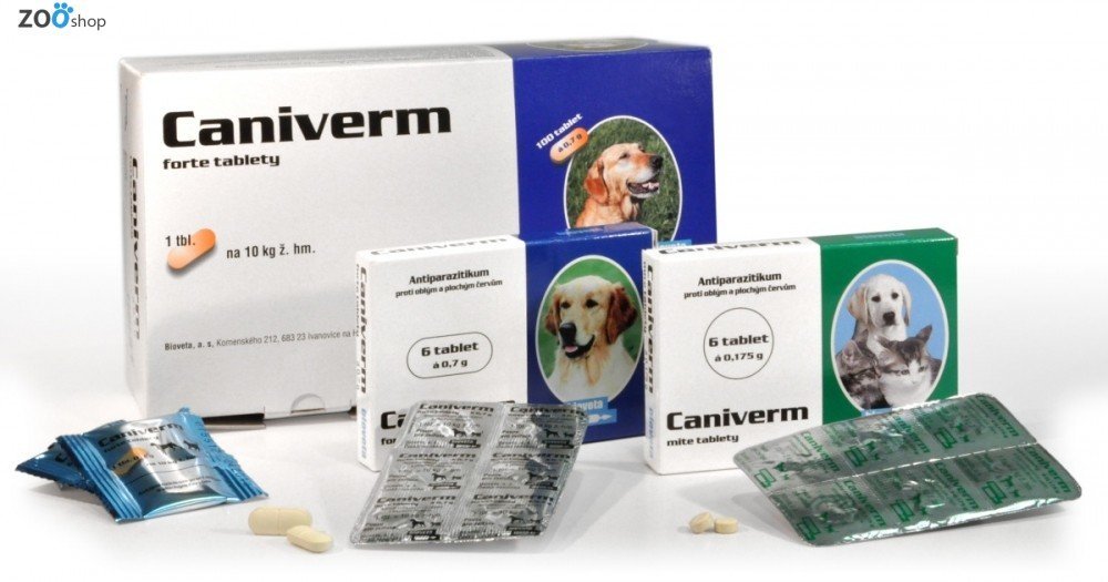 Caniverm (Каніверм) таблетки від гельмінтів для середніх і великих собак 0,7 мг, таблетка