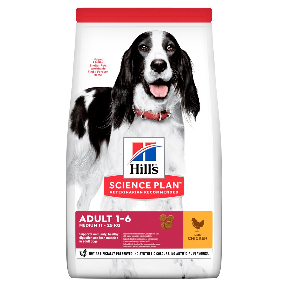 HILL'S SP Adult Medium Хиллс Сухой Корм ​​для Собак с Курицей - 2,5 кг