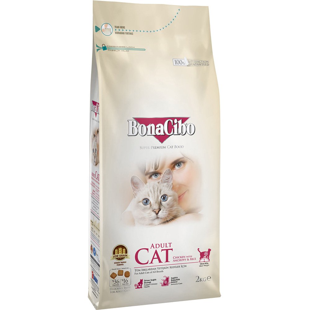 Сухий корм BonaCibo Adult Cat Chicken&Rice для дорослих котів всіх порід, курка/анчоуси/рис, 2 кг