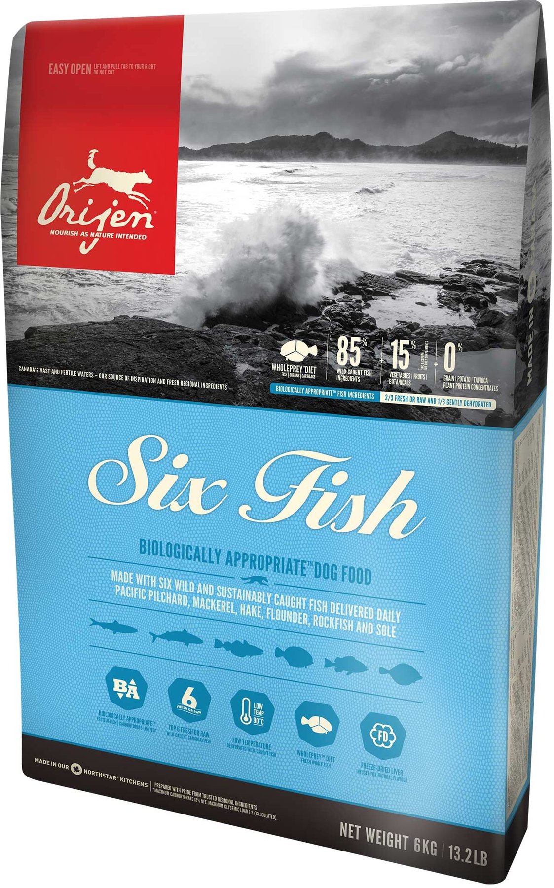 ORIJEN Six Fish Dog Сухий корм для собак і цуценят всіх порід 0,34 кг