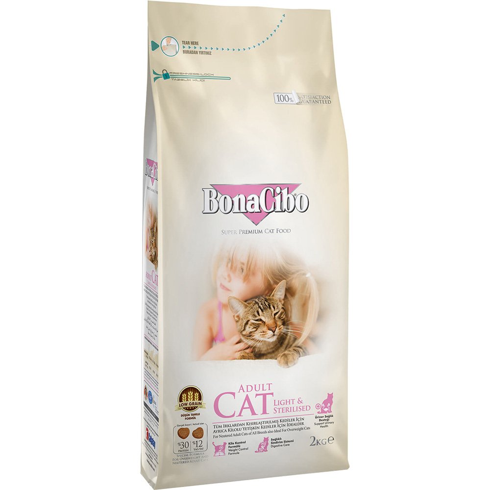 Сухий корм BonaCibo Adult Cat Light&Sterilized для стерилізованих котів, курка/анчоуси/рис, 2 кг