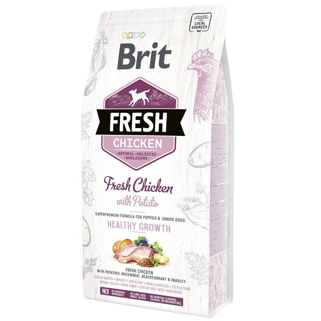 Brit Fresh Chicken with Potato for puppy & junor - Сухий корм для цуценят всіх порід 2,5 кг (курка)