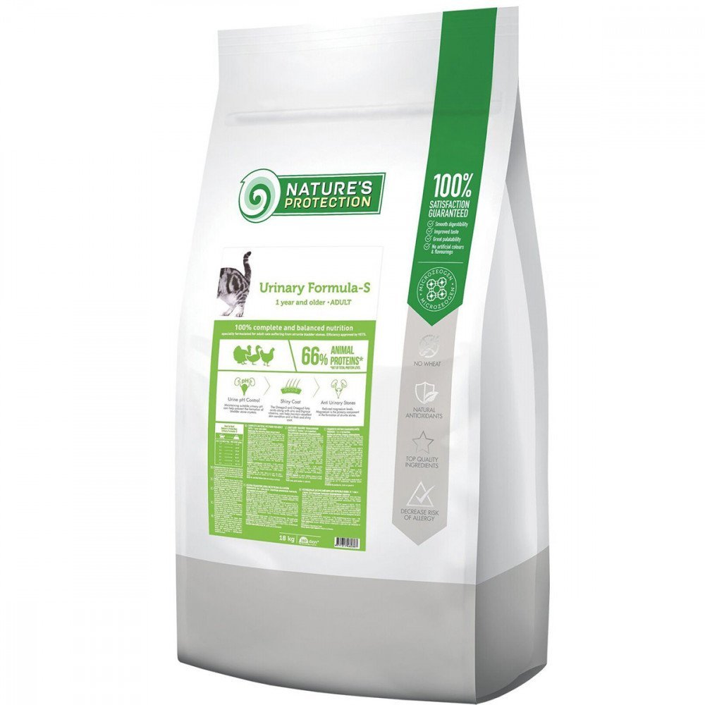 Сухой корм Nature’s Protection Urinary Formula-S для профилактики и лечения МКБ, для кошек, 18 кг