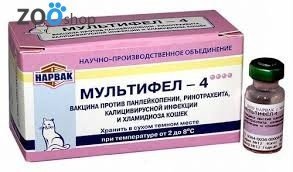 Нарвак МУЛЬТИФЕЛ-4 Вакцина против панлейкопении, ринотрахеита, калицивирусной инфекции и хламидиоза кошек