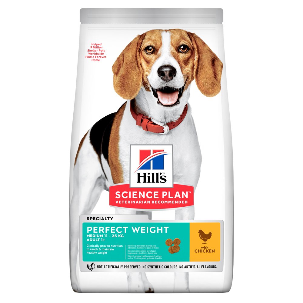 HILL'S SP Adult Perfect Weight Medium Хиллс Сухой Корм ​​для Собак с Курицей - 2 кг