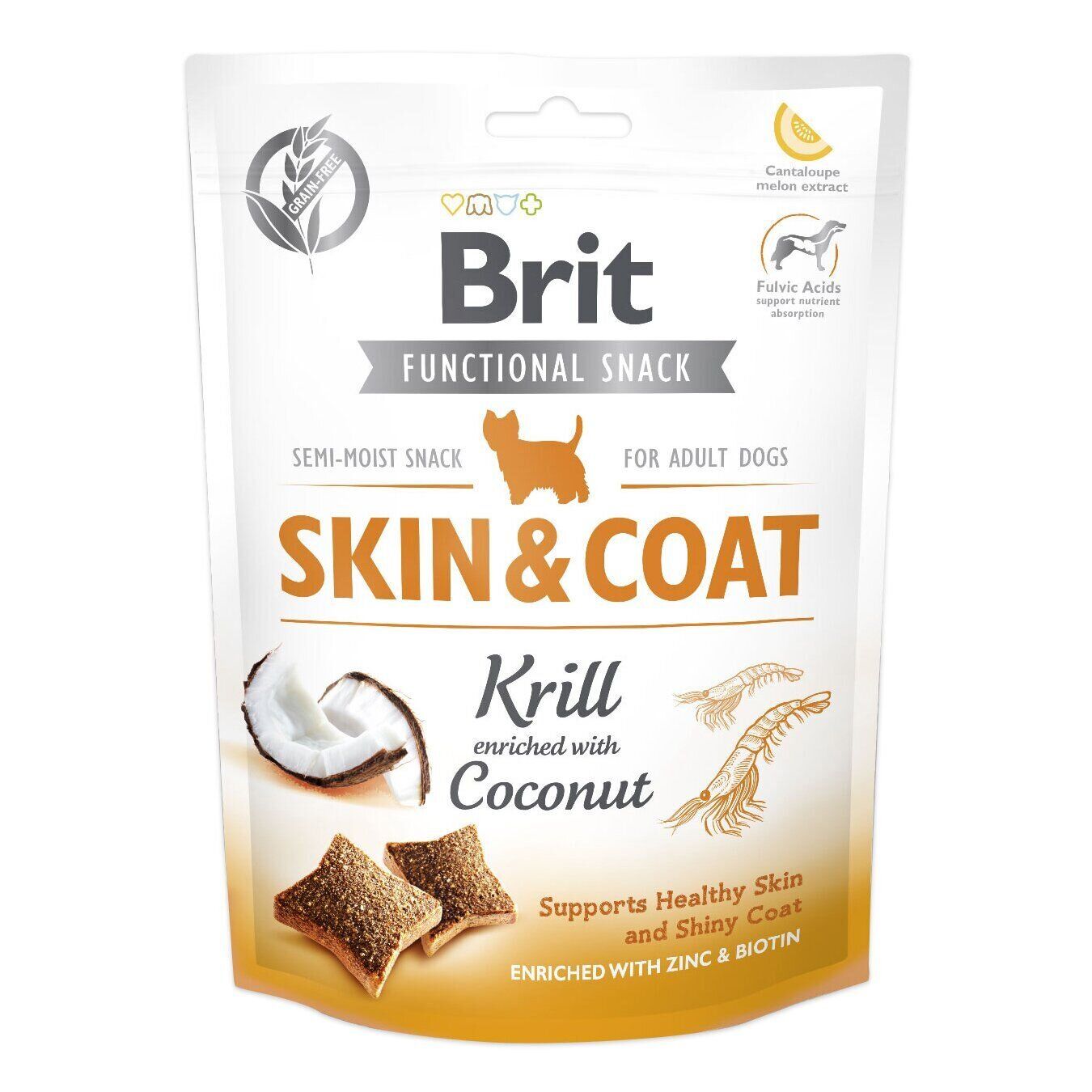 Brit Functional Snack Skin & Coat - Лакомство для собак 150 г (для кожи и шерсти)