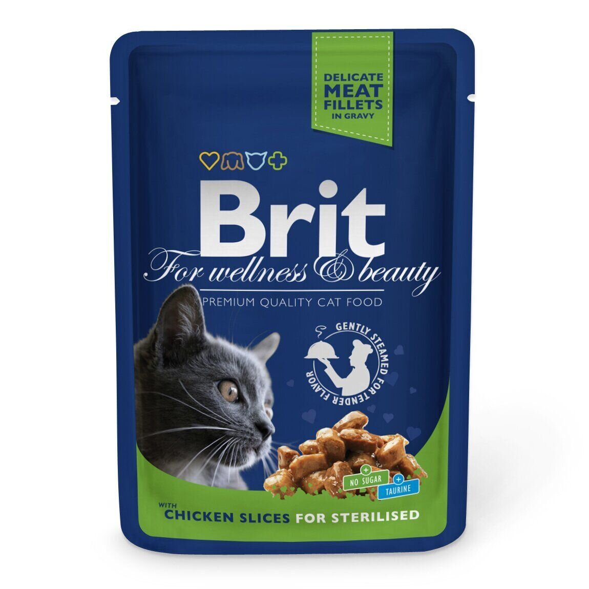 Brit Premium Cat Chicken Slices for Sterilised pouch - Вологий корм для стерилізованих кішок 100 г (шматочки курки)